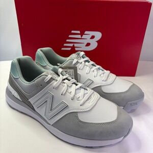 New Balance Golf 574 Greens v2 Womens Golf Spikeless Shoes 7B White Gray Lace